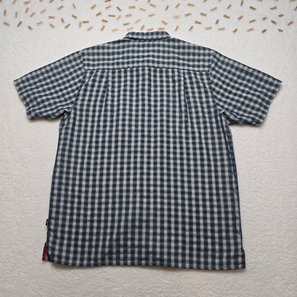 The North Face Mens Plaid Short Sleeve‎ Button Up Shirt Large Camp Hiking - Picture 14 of 15